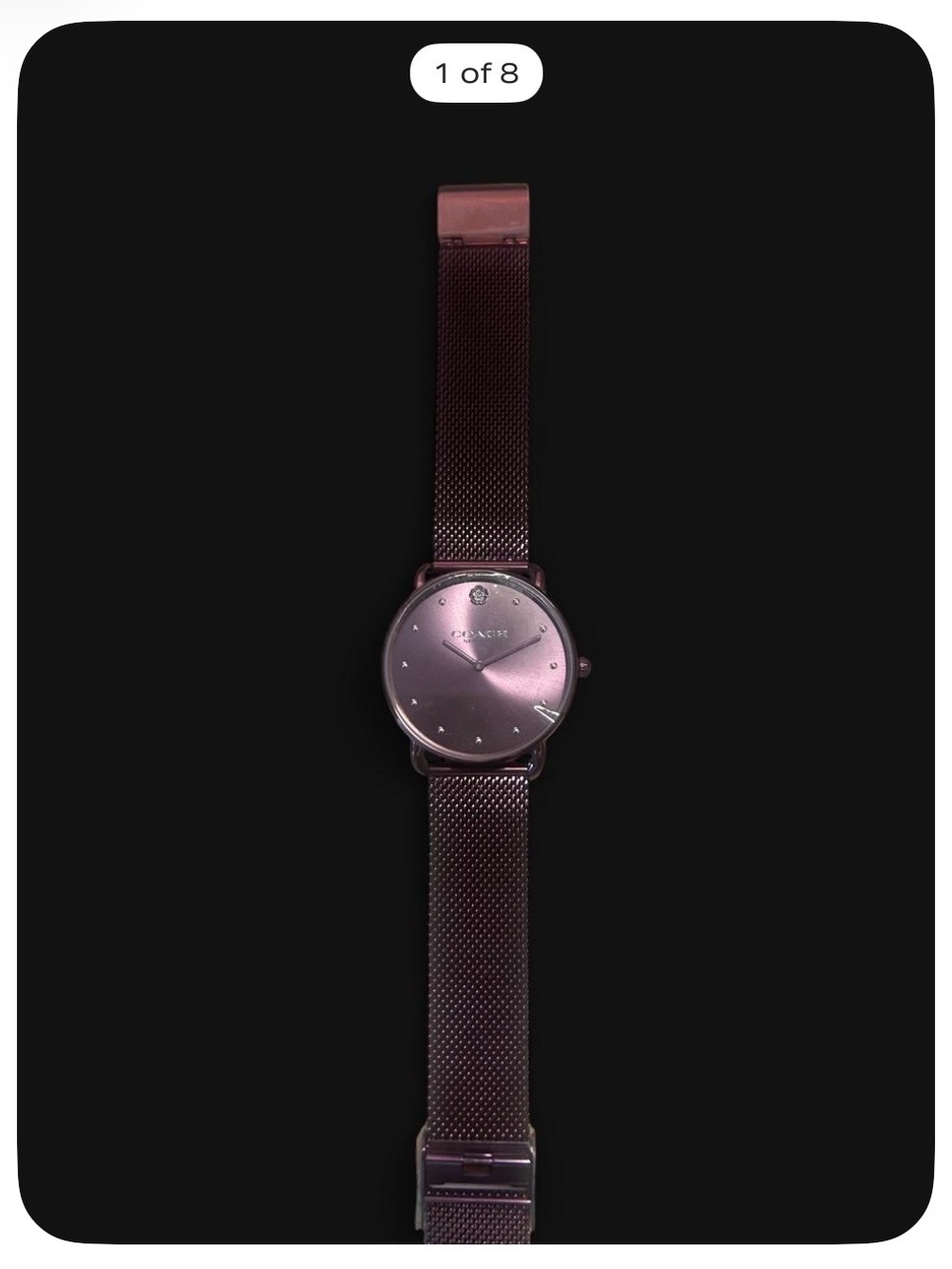Coach Plum-Tone Mesh Strap Watch
